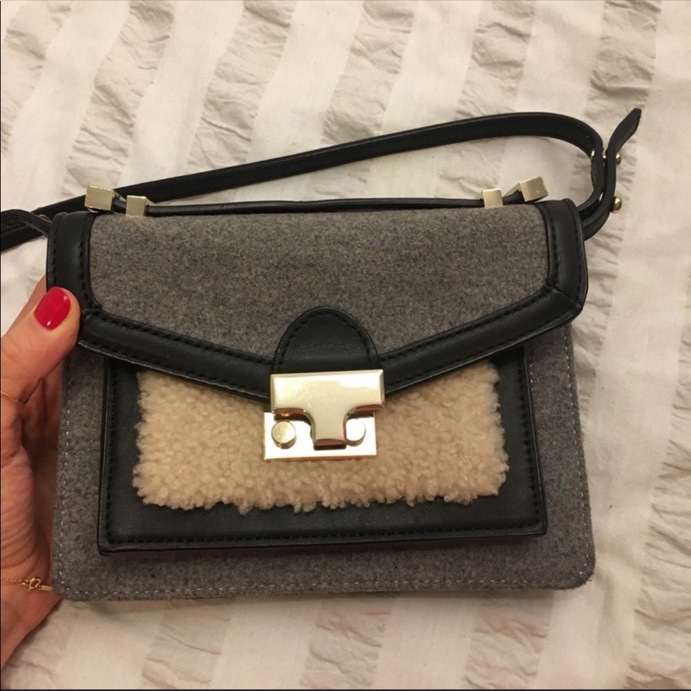 Loeffler Randall shearling Mini Rider crossbody